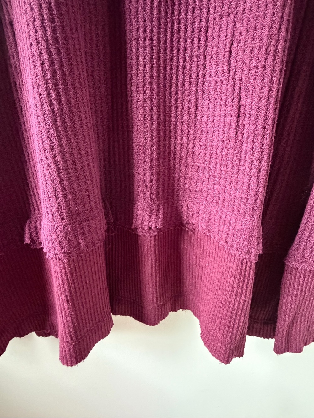 Free People | We the Free | Thermal Knit Top | Waffle Knit | Oversized | Large - Picture 7 of 8
